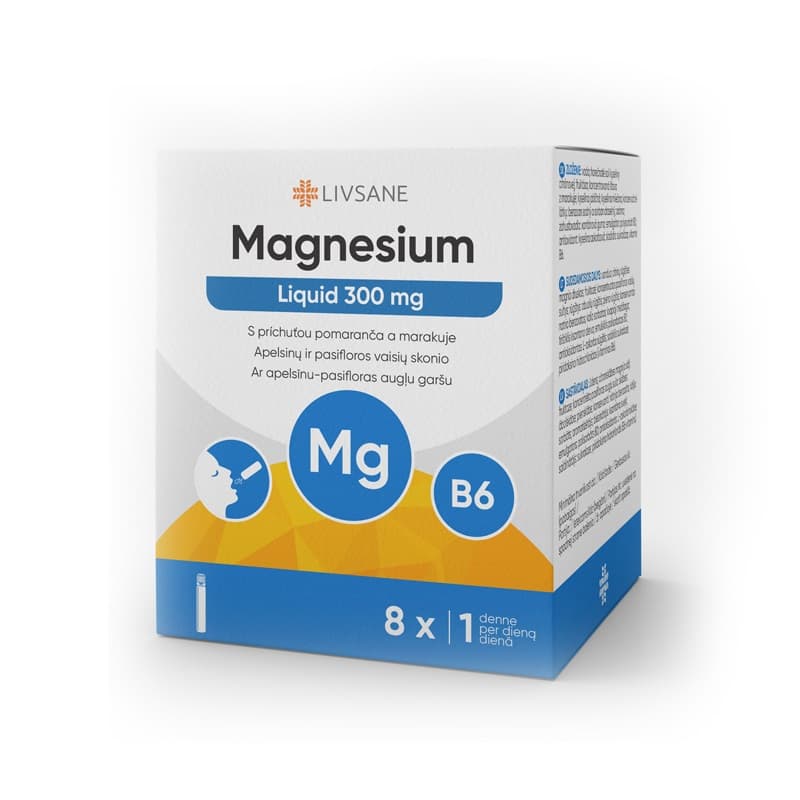 LIVSANE MAGNEZIU 300 LICHID +VIT B6 8 FIOLE