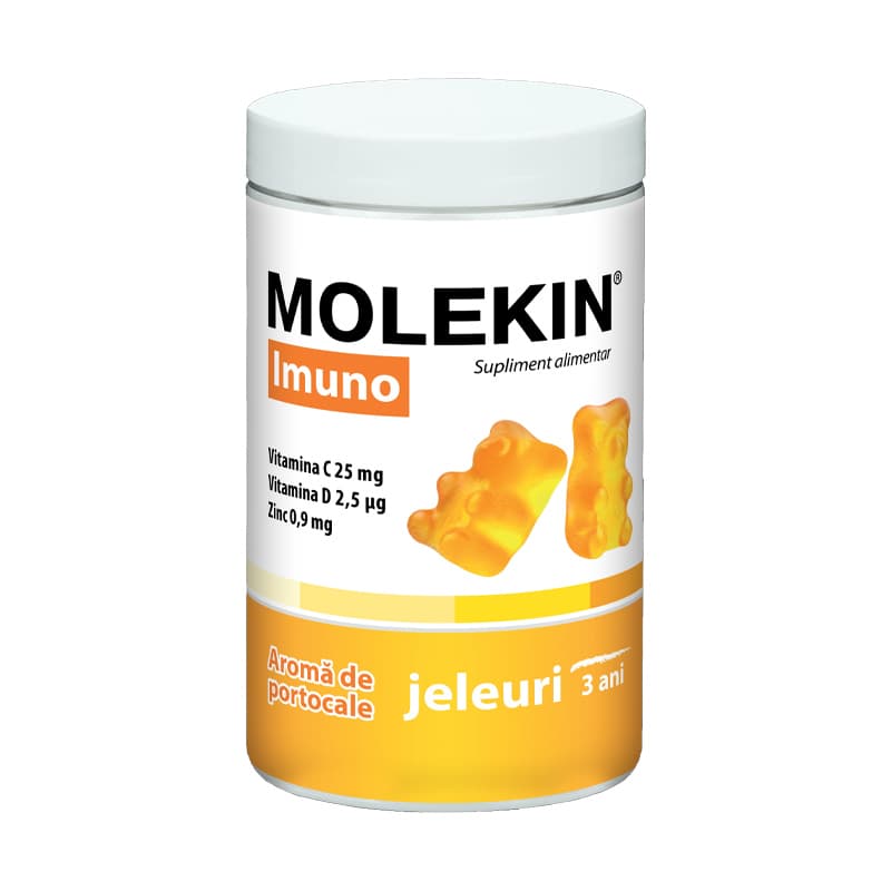 ZDROVIT MOLEKIN IMUNO 3ANI+ X 60 JELEURI GUMATE CU AROMA DE PORTOCALE