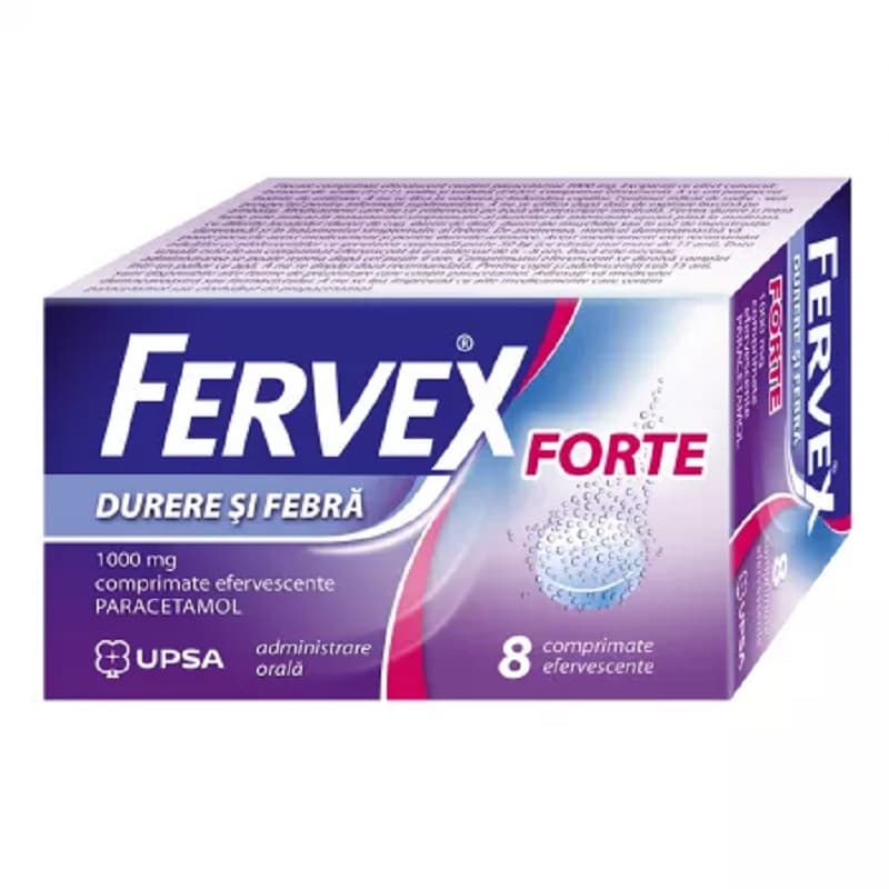 Fervex Durere Si Febra Forte, 1000mg, 8 Comprimate Efervescente