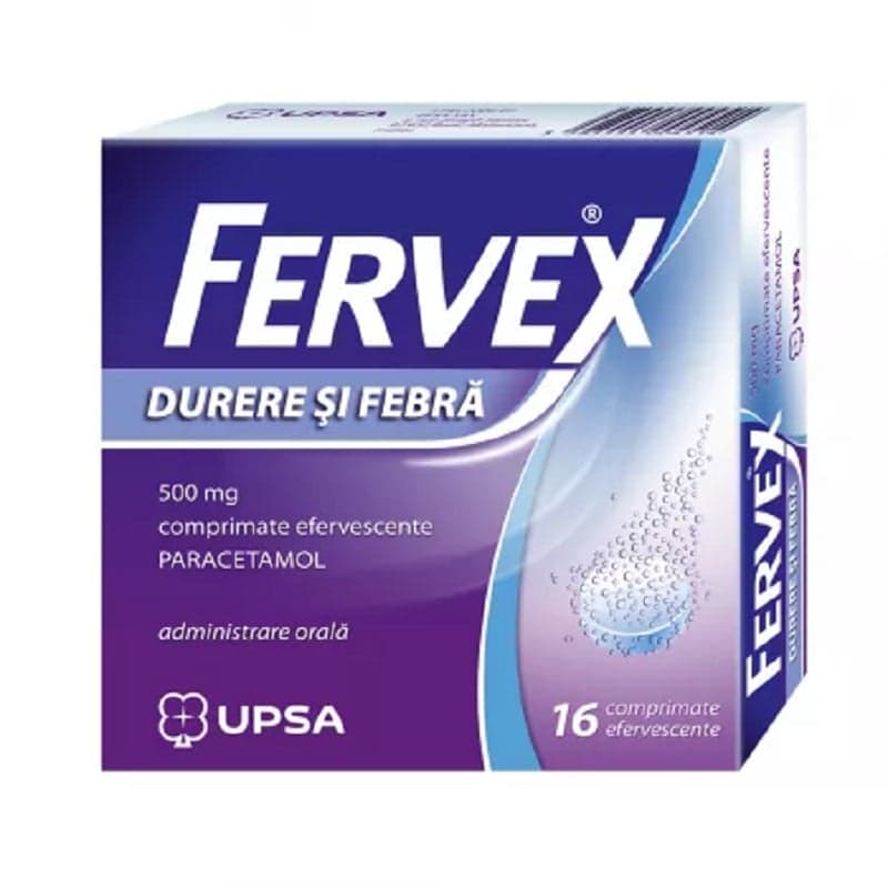 Fervex Durere Si Febra, 500mg, 16 Comprimate Efervescente