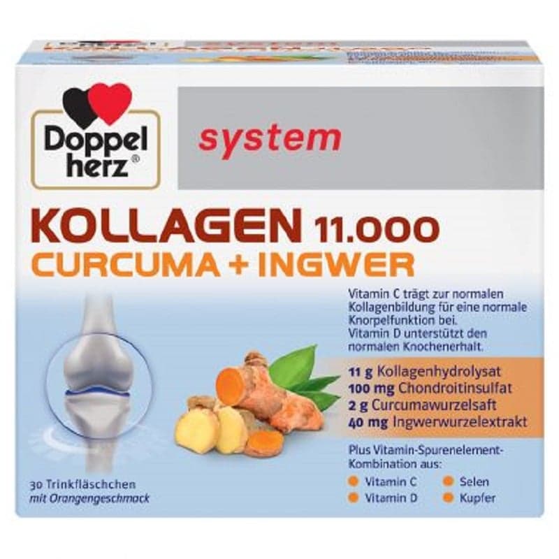 DOPPELHERZ SYSTEM KOLLAGEN 11000 CURCUMA+GHIMBIR 30 FLACOANE