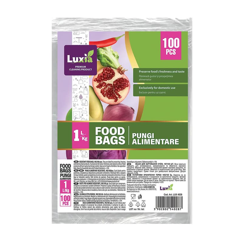 Luxia Pungi alimentare congelator rezistente, ultrarezistenta, 1kg/1l