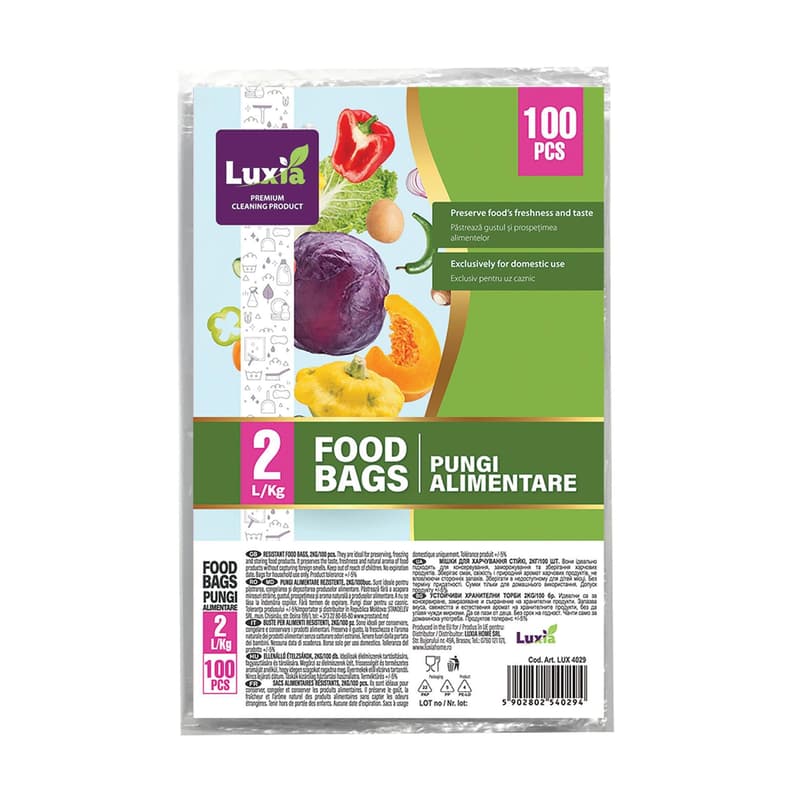 Luxia Pungi alimentare congelator rezistente, ultrarezistenta, 2kg/2l