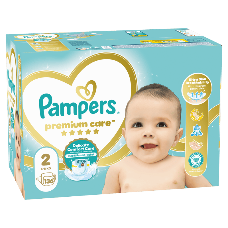 Pampers Premium Care Mega Box Diapers, size 2, 4-8kg