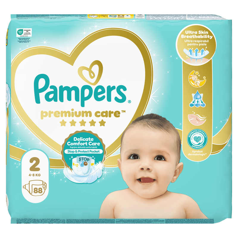 Pampers Premium Care Jumbo Pack Scutece, marimea 2, 4-8kg