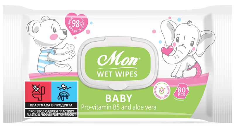 Wet Wipes Mon Baby Servetele umede cu vitamina B5 si aloe vera