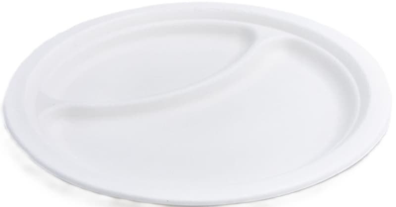 Fibraware Plate Set 2 Compartments, Biodegradable, Sugar Cane, D22cm