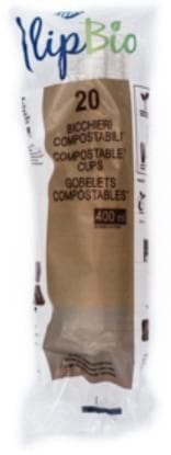 Ilipbio Biodegradable Cups 400ml, 20pcs/set