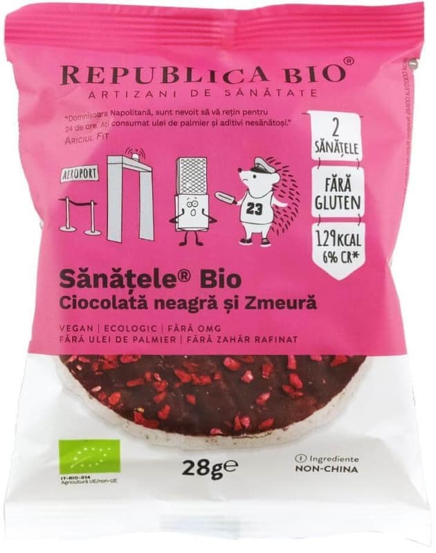 Republica BIO SANATELE BIO Dark chocolate and Raspberry, organic, gluten-free