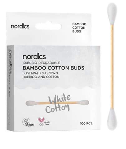 Nordics Betisoare din bumbac si bambus - alb