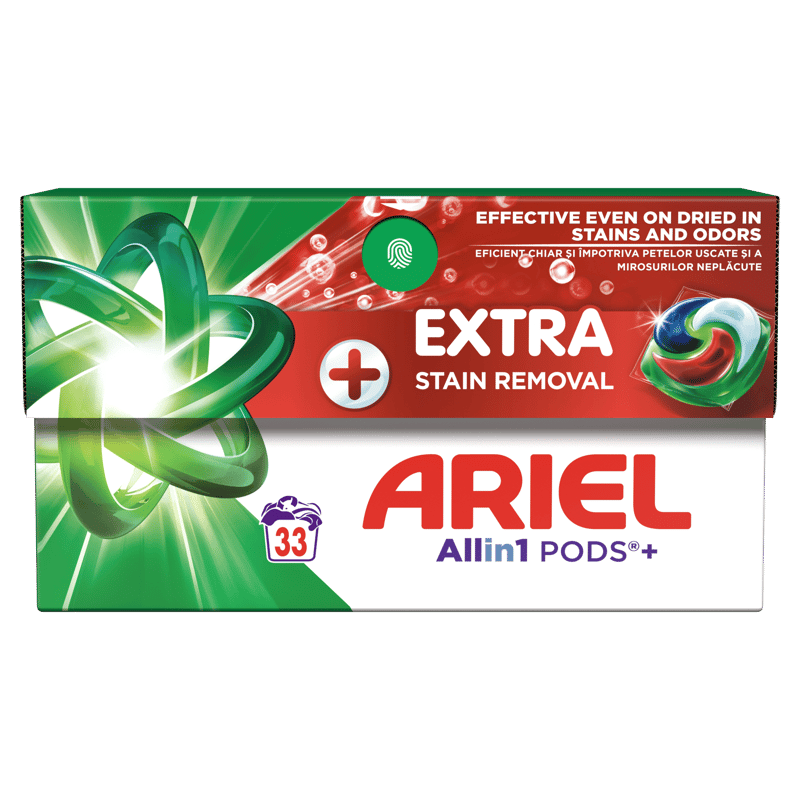 Ariel Extra Stain Removal Plus Laundry Capsule Detergent, 33 Washes