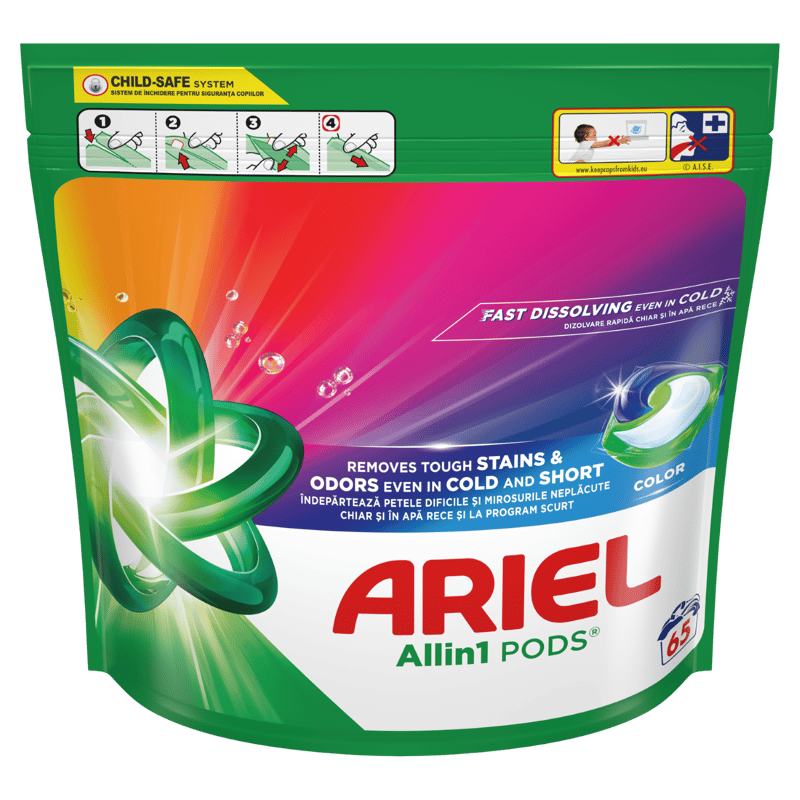 Ariel Detergent capsule pentru rufe colorate, 65 spalari