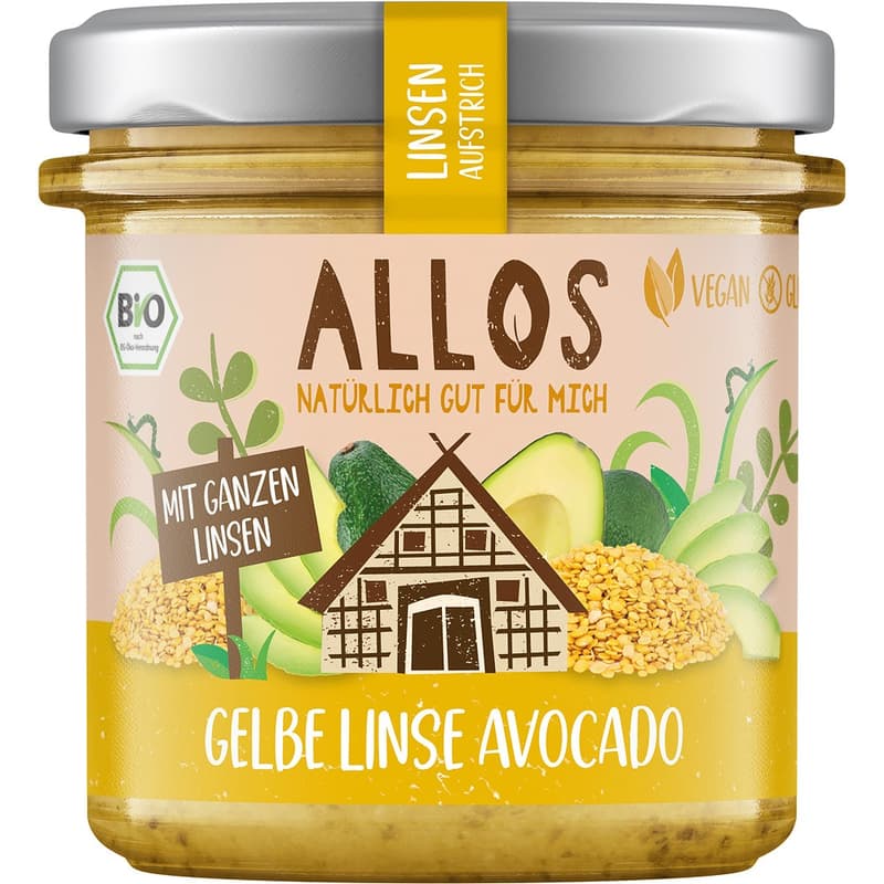 Allos ECO Crema tartinabila cu linte galbena si avocado, fara gluten