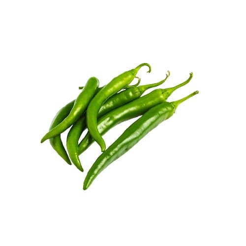 Green Hot Peppers in box