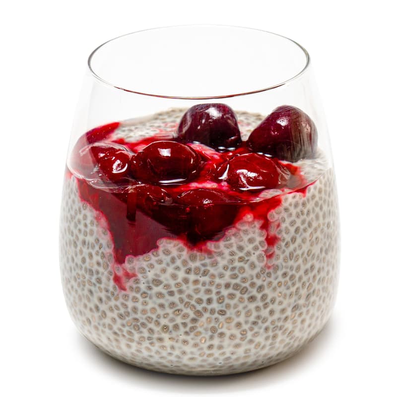 FRUFRU Budinca de chia cu compot de visine