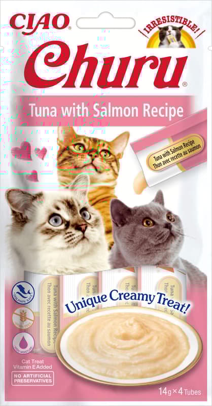 Inaba Creamy Cat Treats Churu Tuna & Salmon