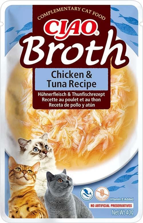 Inaba Hrana umeda pentru pisici, broth pui & ton