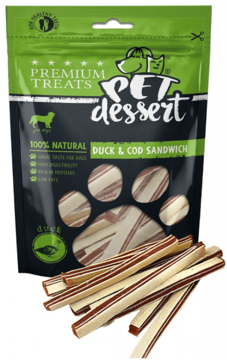 Pet's Dessert Duck & Cod Sandwich Recompense pentru caini