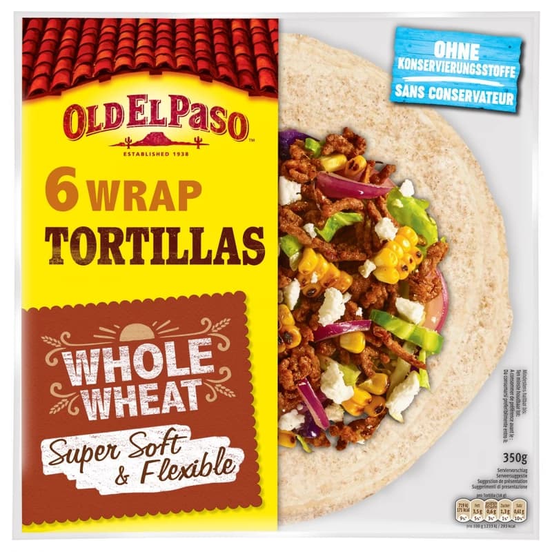 Old El Paso Tortillas din faina integrala