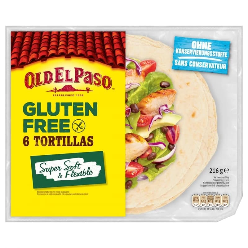 Old El Paso Tortillas fara gluten