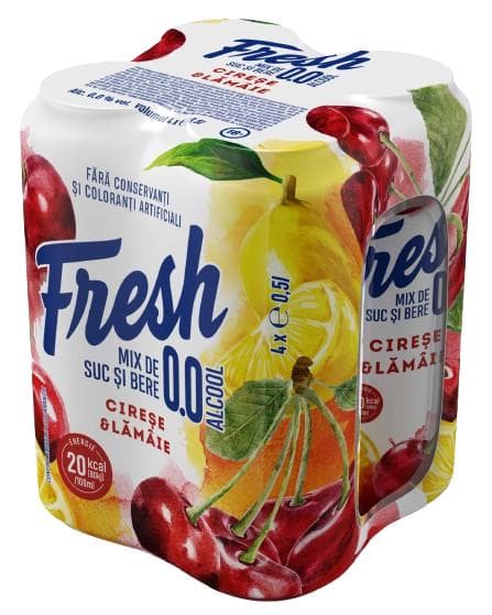 Fresh 0.0 Bere fara alcool mix cu suc de cirese si lamaie doza 4 pack