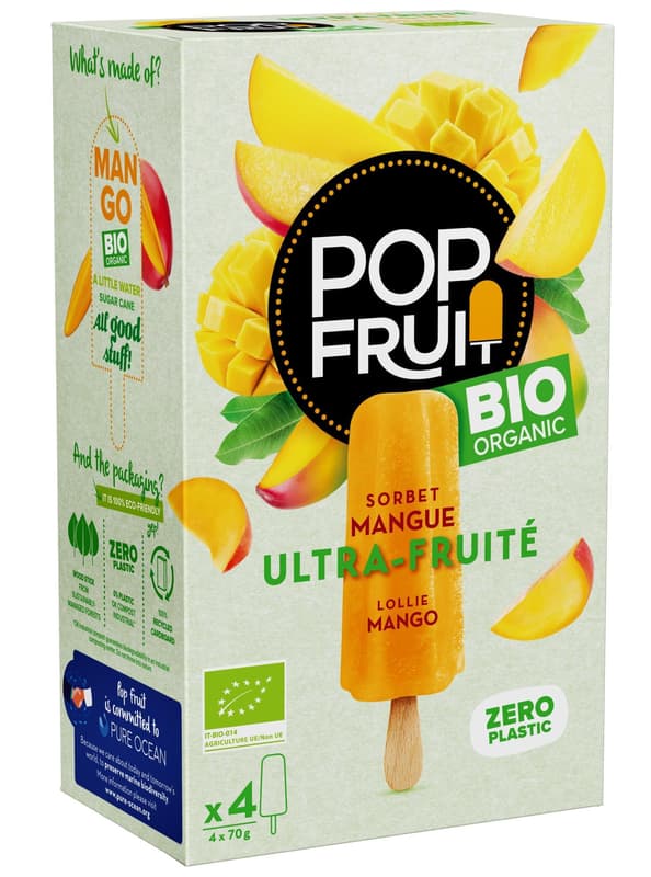 Pop Fruit ECO  Sorbet de mango 4x70g