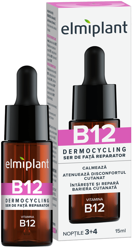 Elmiplant Dermocycling Ser pentru fata reparator cu vitamina B12, acid hialuronic si vitamina E