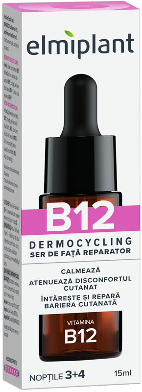 Elmiplant Dermocycling Ser pentru fata reparator cu vitamina B12, acid hialuronic si vitamina E
