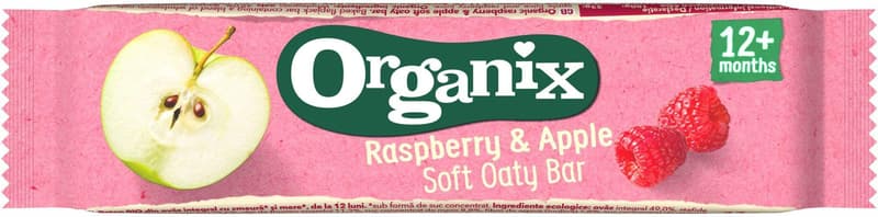 Organix ECO Whole Oat Bar with Raspberries and Apples, 12+