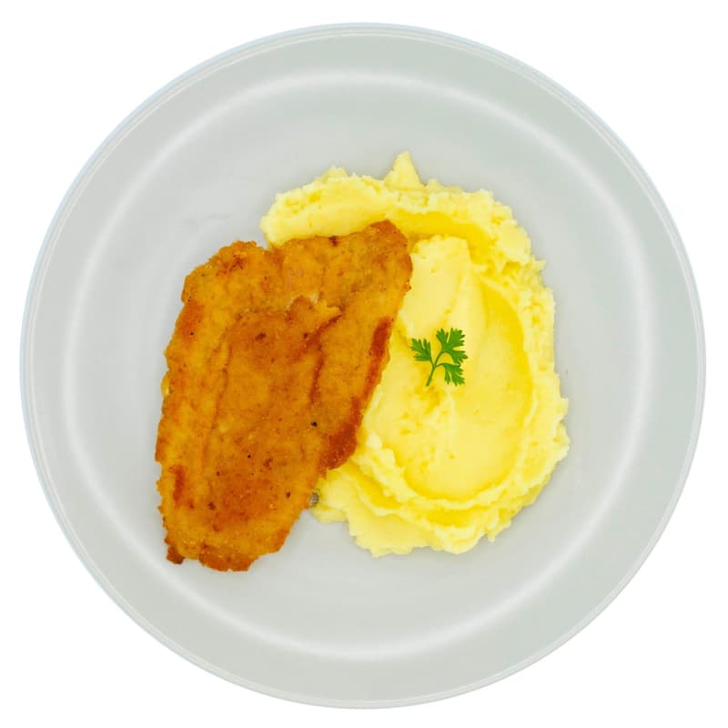 Pappudia Snitel de pui cu piure de cartofi
