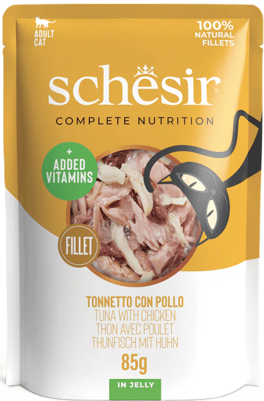 Schesir Wet cat food with tuna and chicken in jelly