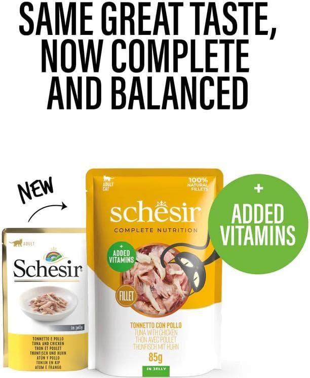 Schesir Wet cat food with tuna and chicken in jelly