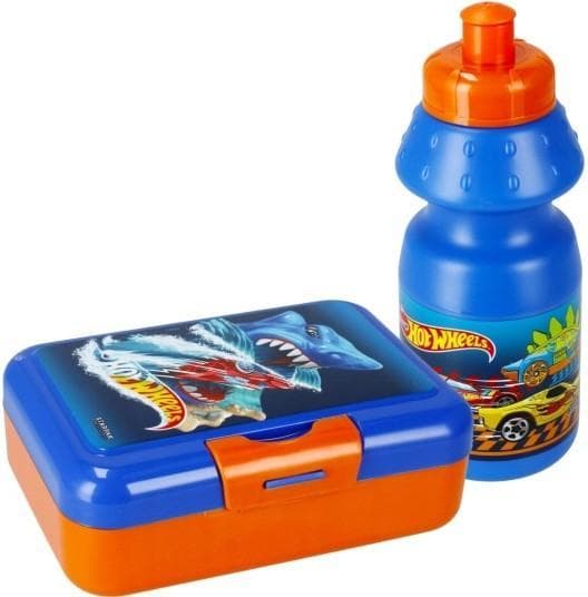 Starpak Hot Wheels Set recipient scolar + cutie alimente, 350ml, 16x12cm