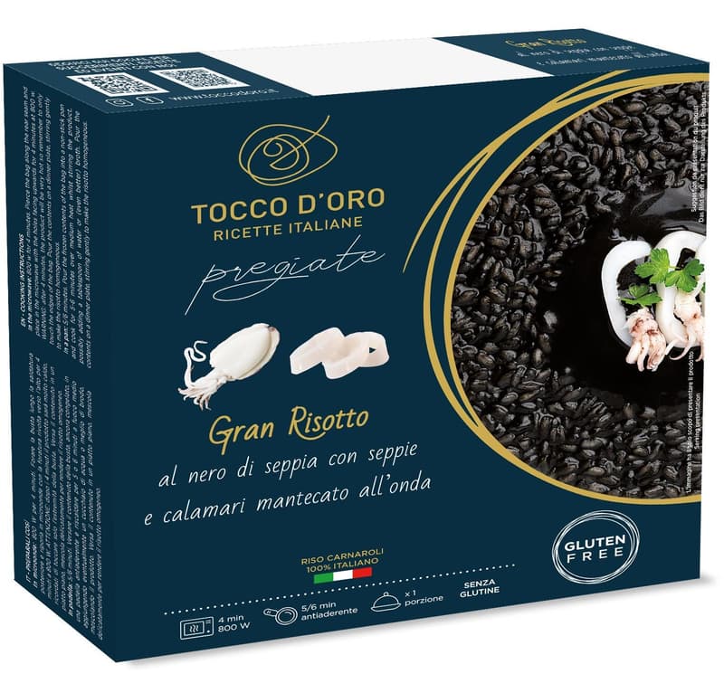 Tocco D'oro Gran Risotto al nero di seppia con calamari