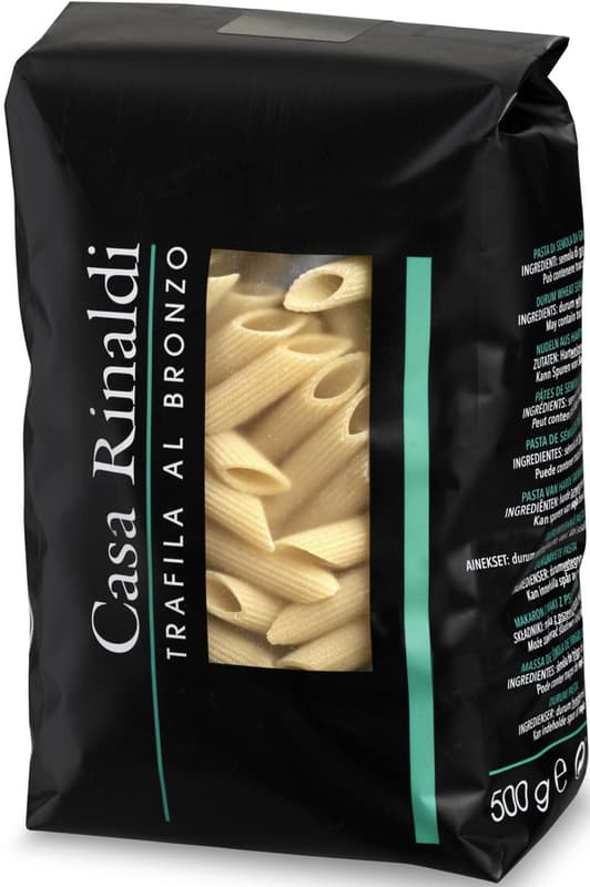 Casa Rinaldi Pasta Penne Rigate made of durum wheat drawn in bronze