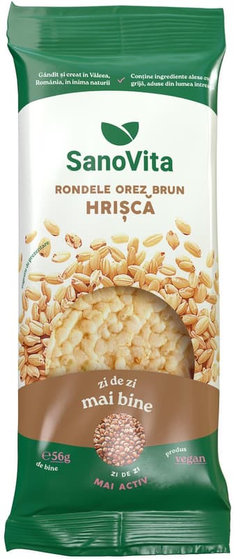 SanoVita Rondele din orez brun cu hrisca