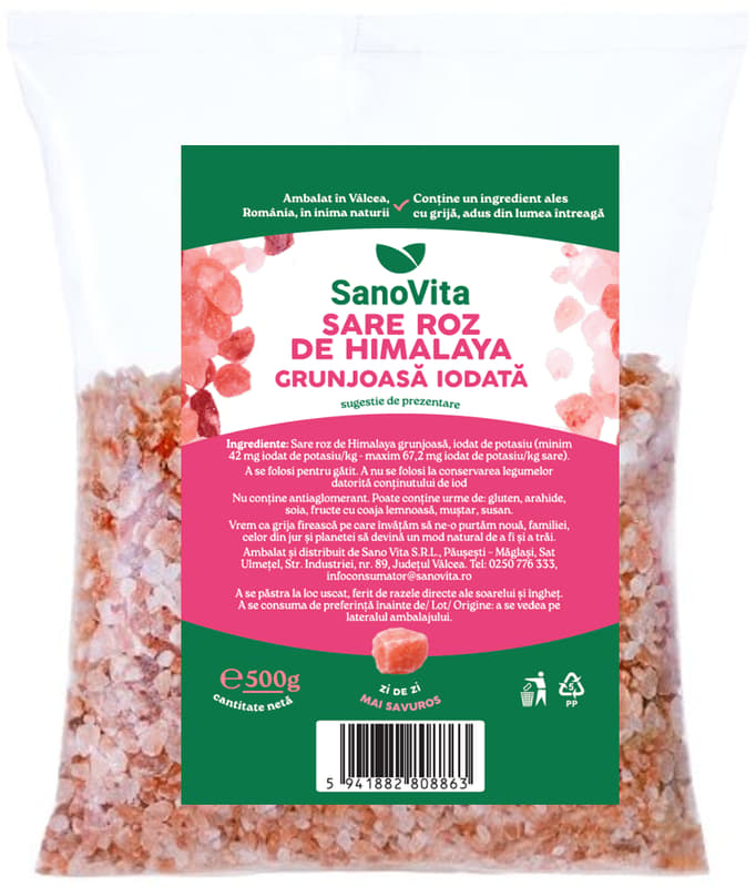 SanoVita Sare roz de himalaya grunjoasa iodata