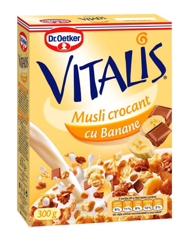 Dr.Oetker Vitalis Musli crocant cu banane si ciocolata