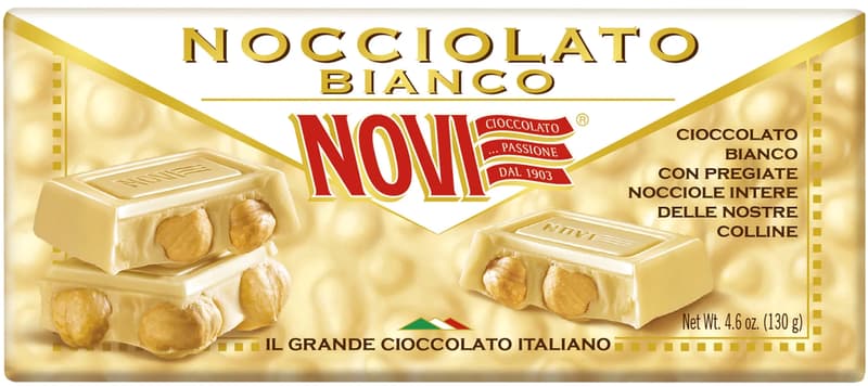 Novi Ciocolata alba cu alune intregi, fara gluten