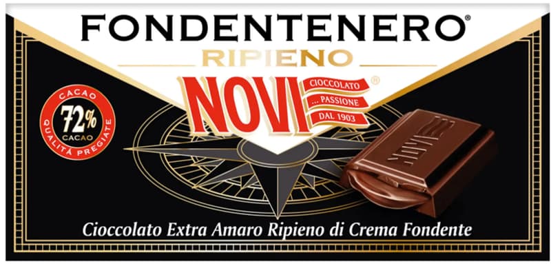 Novi Ciocolata extra amaruie 72% cacao cu umplutura de ciocolata, fara gluten