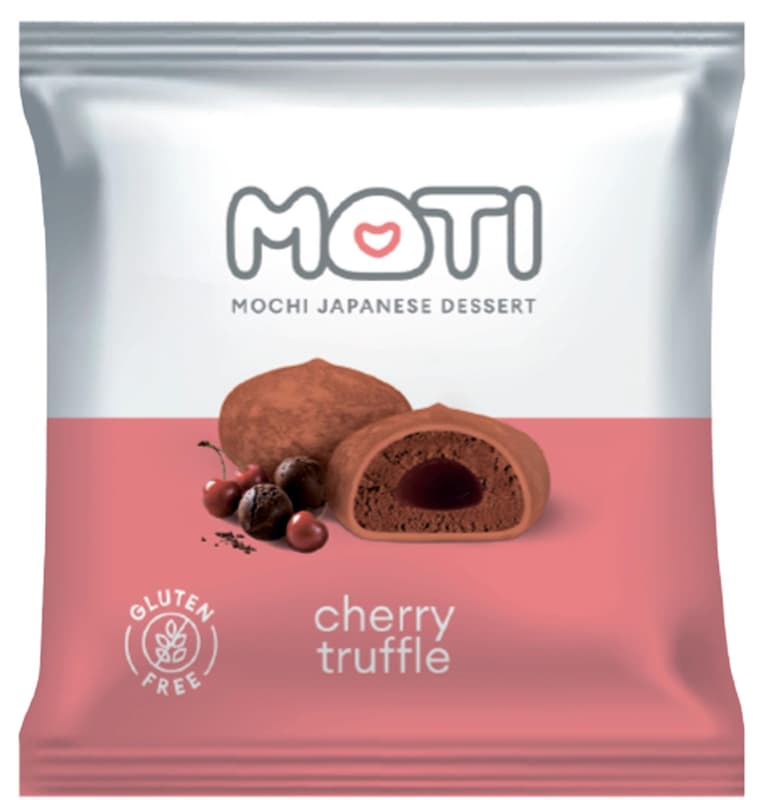 Moti Mochi with truffle flavor with sour cherries