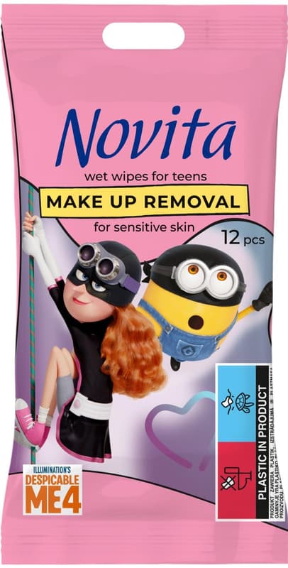 Novita Servetele umede demachiante pentru adolescenti, Minions