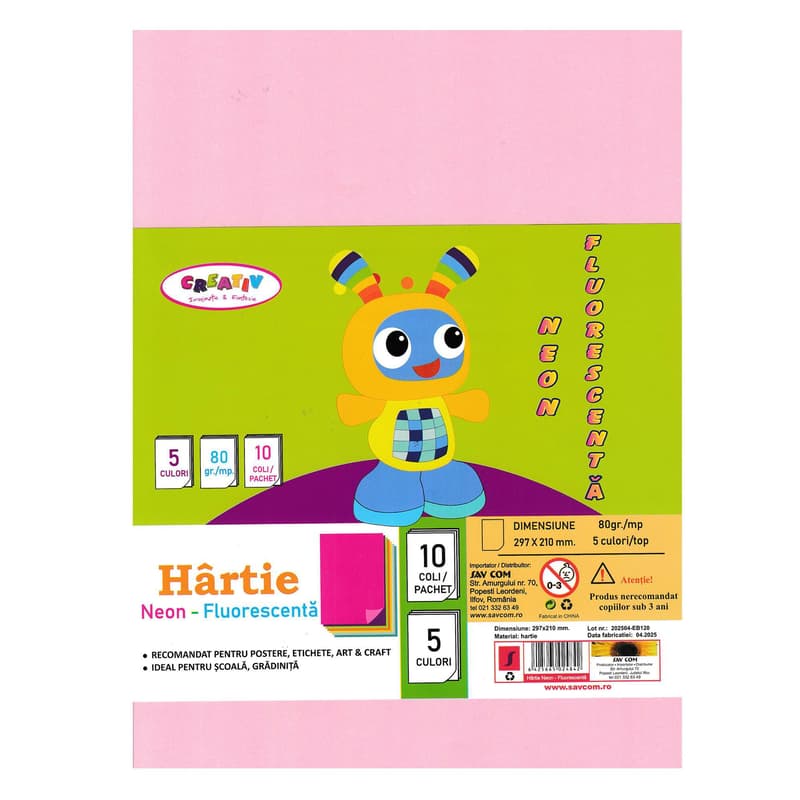 Creative Colored Paper, 5 Colors, 10 Sheets