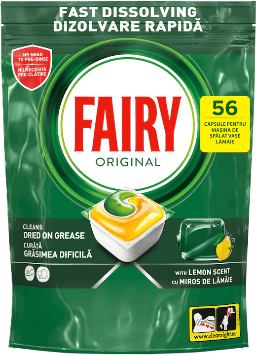 Fairy All in One Yellow Detergent capsule, 56 spalari