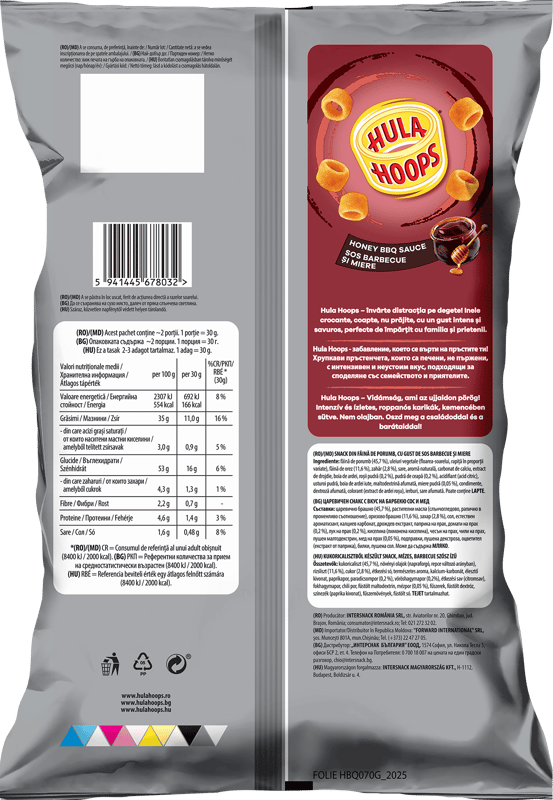 Hula Hoops Pufuleti cu sos barbecue & miere 70g