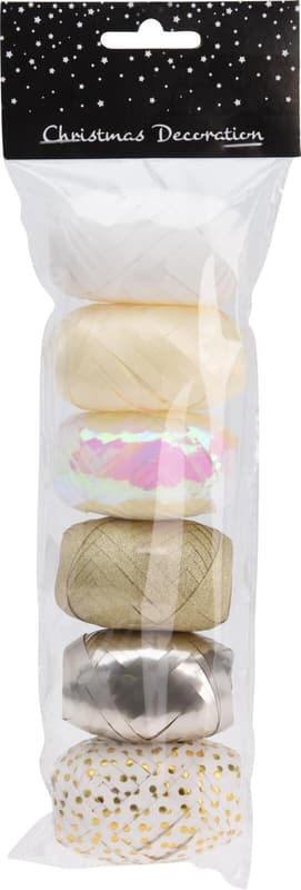 Wonderful Christmas White Wrapping Ribbon Set 6 Pieces