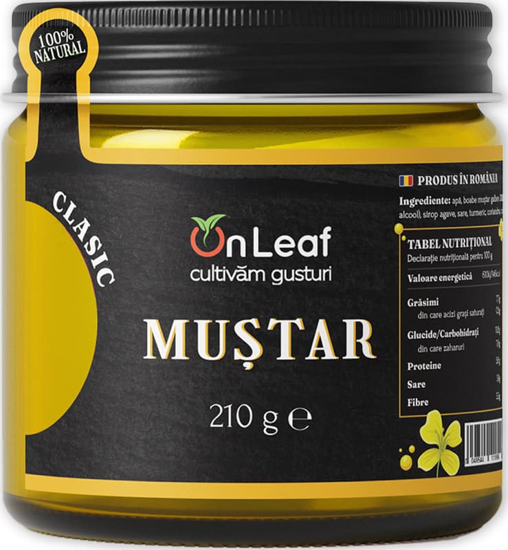 OnLeaf Mustar clasic, gourmet, cu gust autentic