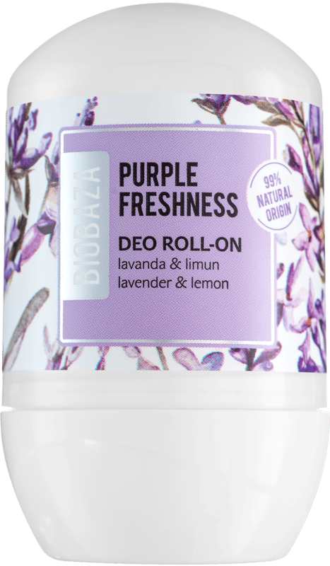 Biobaza Purple Freshness Deodorant roll-on natural pe baza de piatra de alaun pentru femei