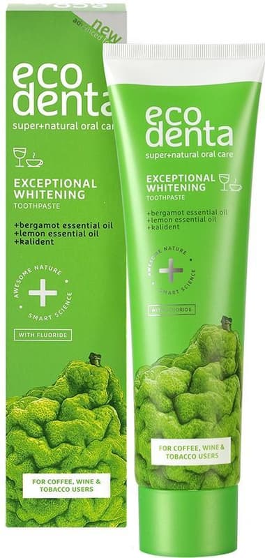 Ecodenta Pasta de dinti pentru albire cu bergamot, uleiuri de lamaie si Kalident