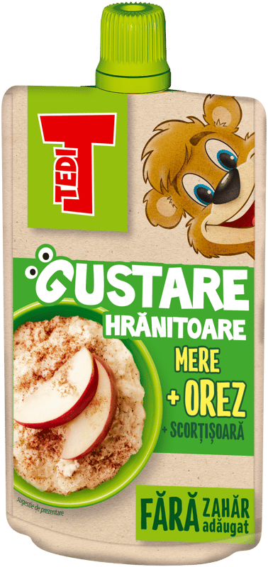 Tedi apple mousse with rice & cinnamon